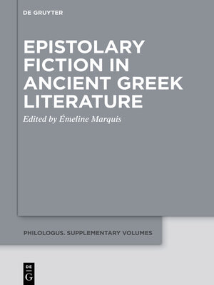 cover image of Epistolary Fiction in Ancient Greek Literature